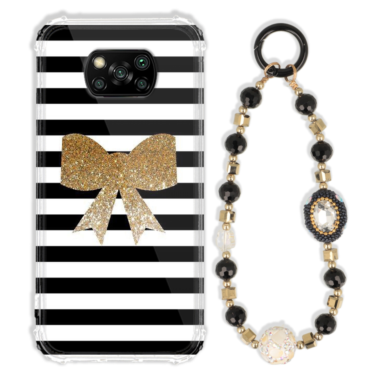 Pouzdro Pro Xiaomi Poco X3 Pro Antishock Zirkony Černo Zlaté|odolné|silné