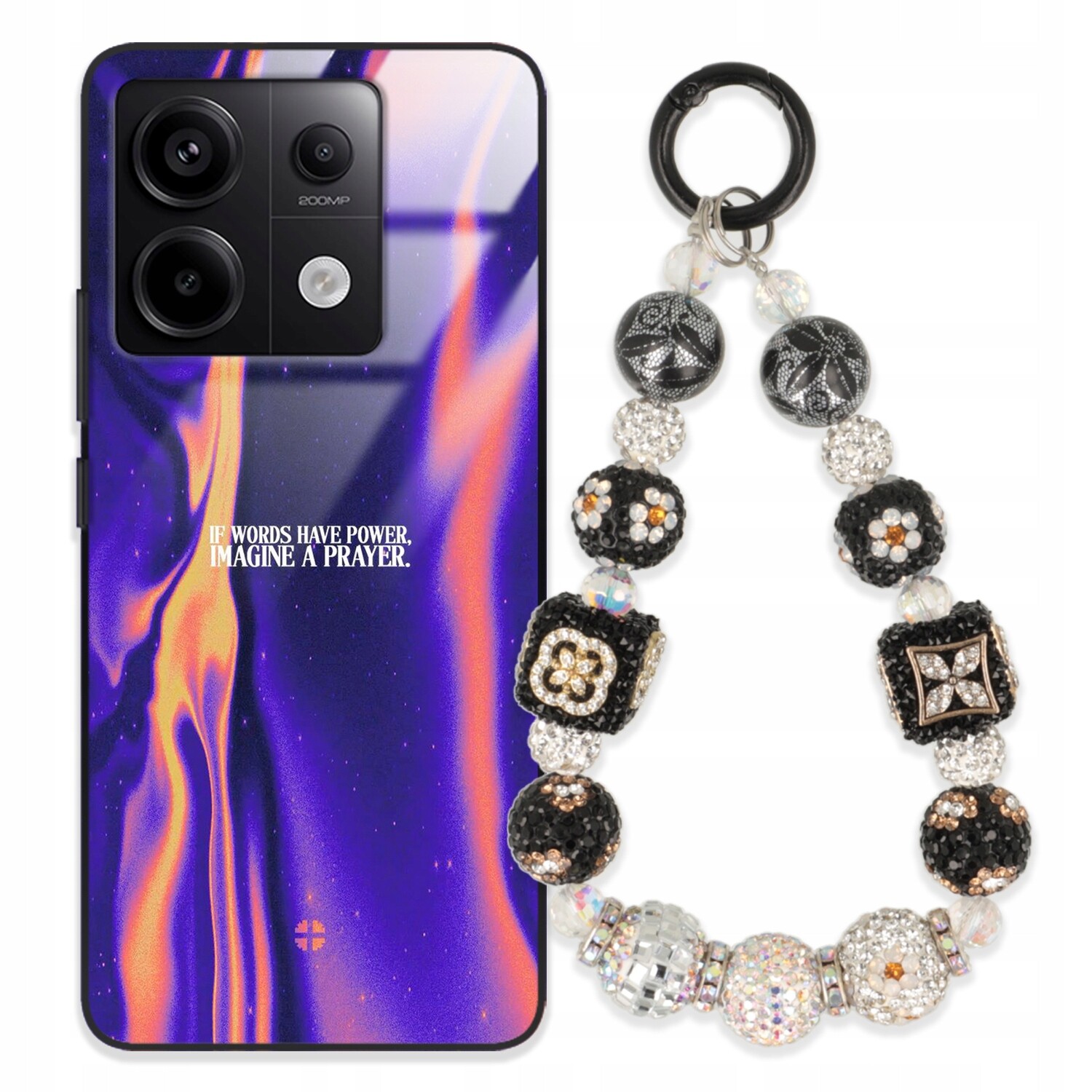 Pouzdro Pro Xiaomi Redmi Note 13 Pro 5G Glass Přívěsek Na Klíče Stylové Premium Wz