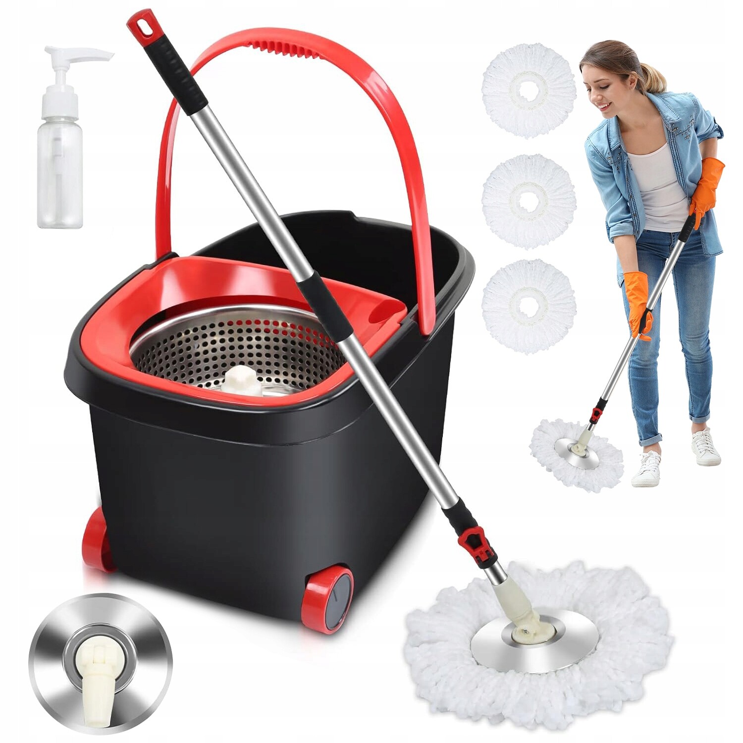 Rotační Mop 360 Twister Dárek Mikrovláknová Vložka