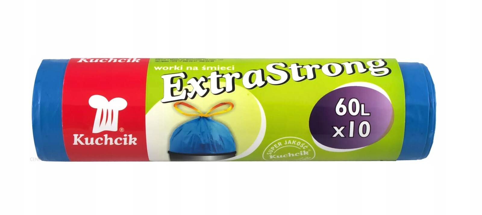 9X Kuchcik Extra silné pytle na odpadky s páskou 60L 10 Kusů