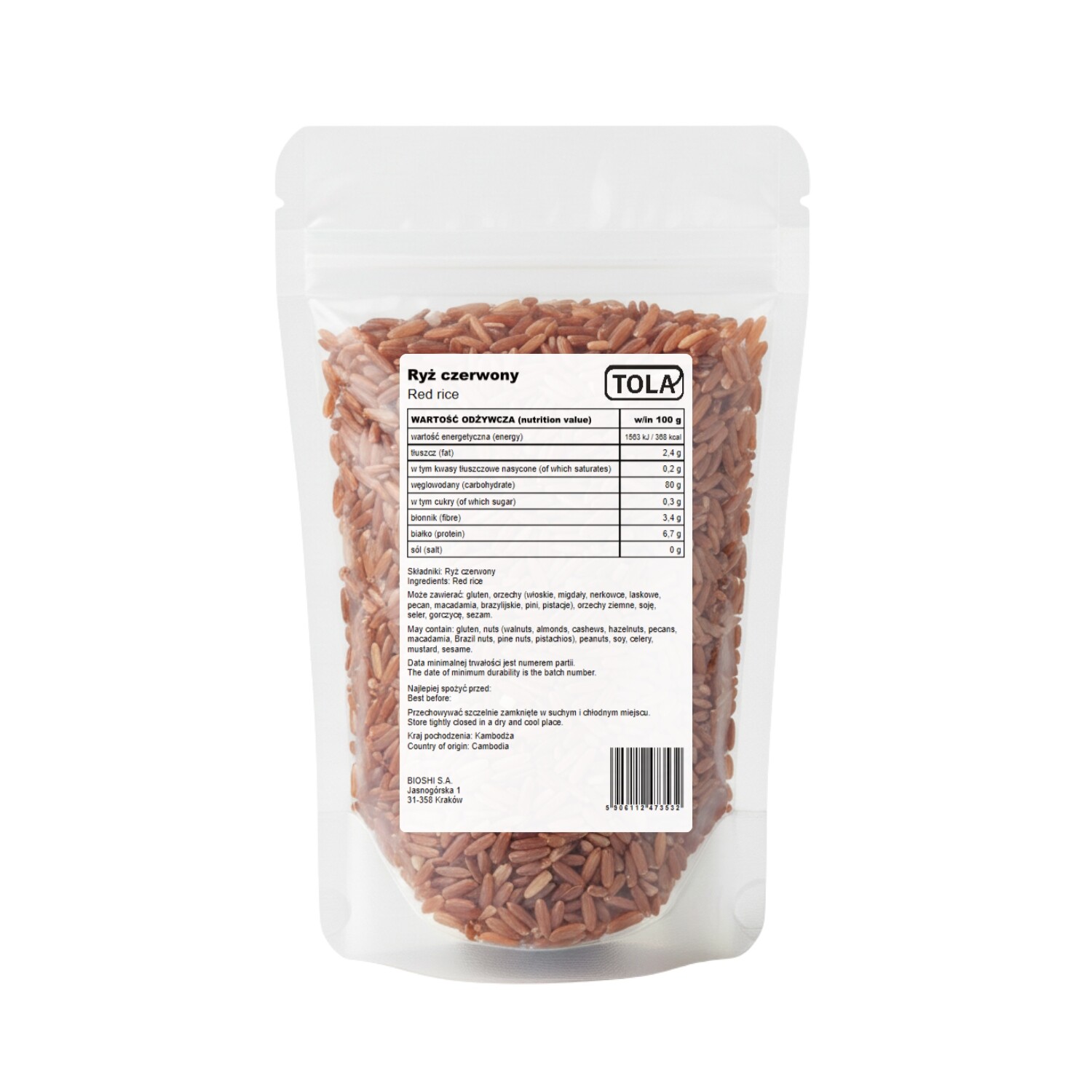 Červená rýže 10 kg – přírodní, vysoká kvalita Tola