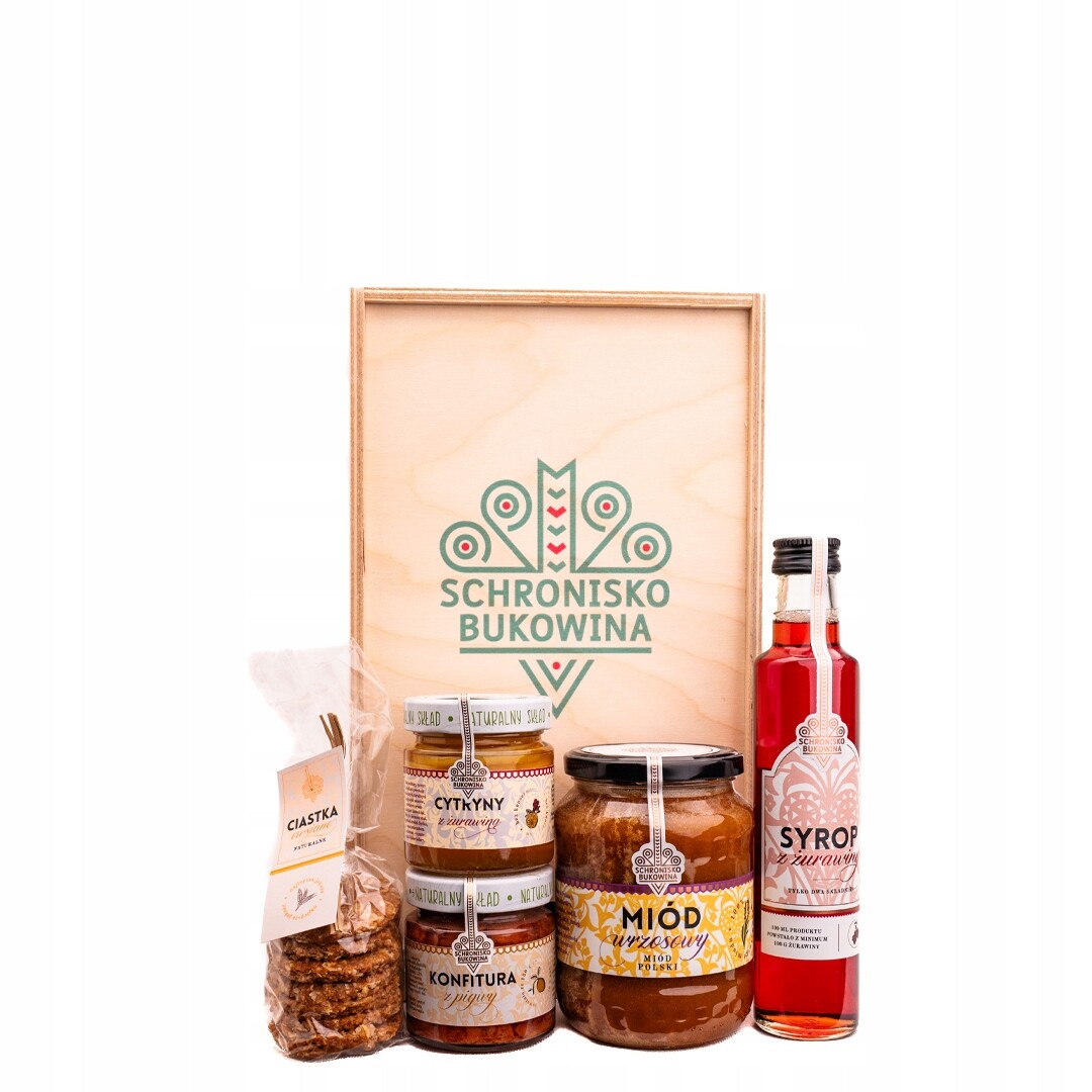 Dárková sada Schronisko Bukowina citron med kdoule sirup sušenky