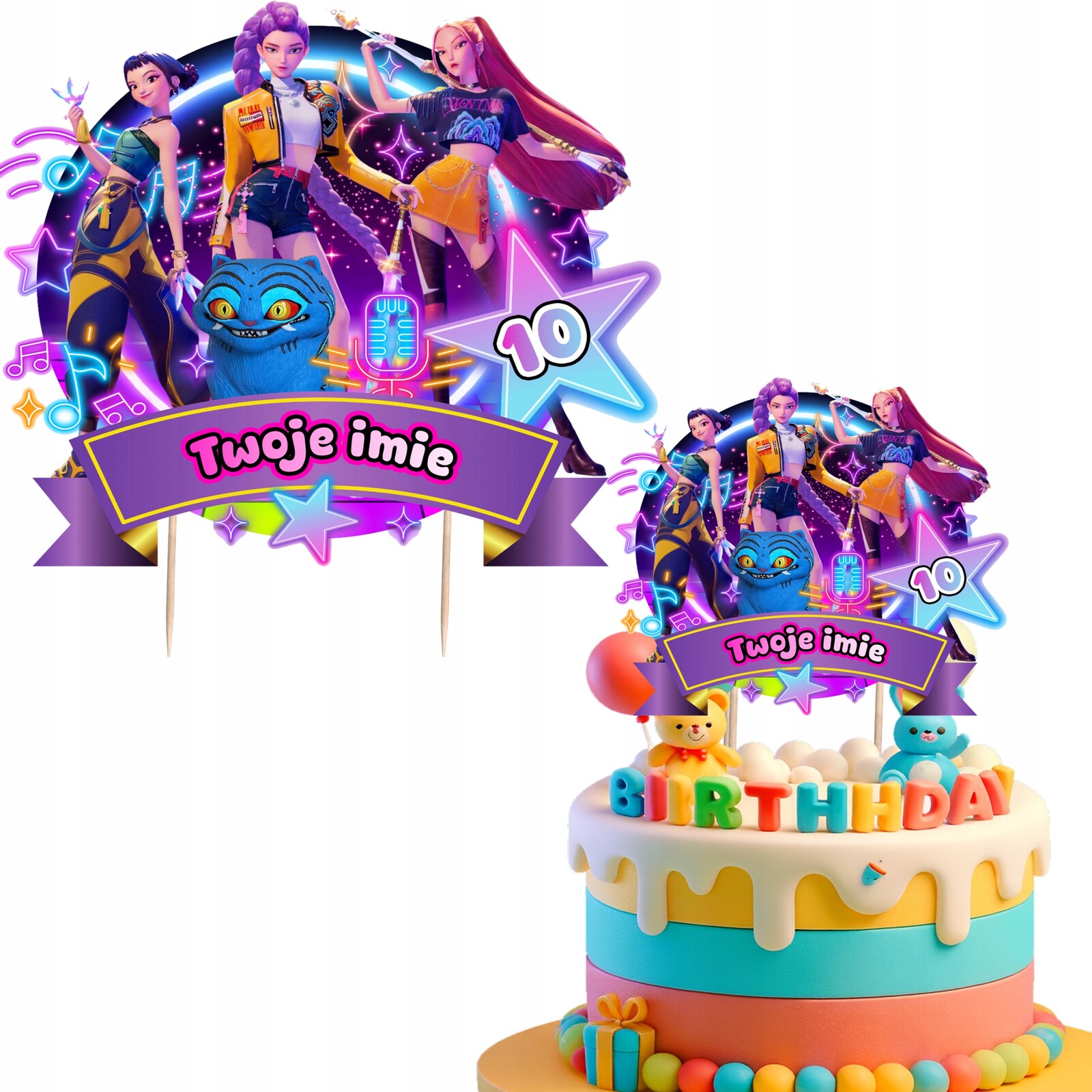 Zápich Toppery Huntrix Lovci Démonů Kpop Narozeninový Nápis Jméno A Věk