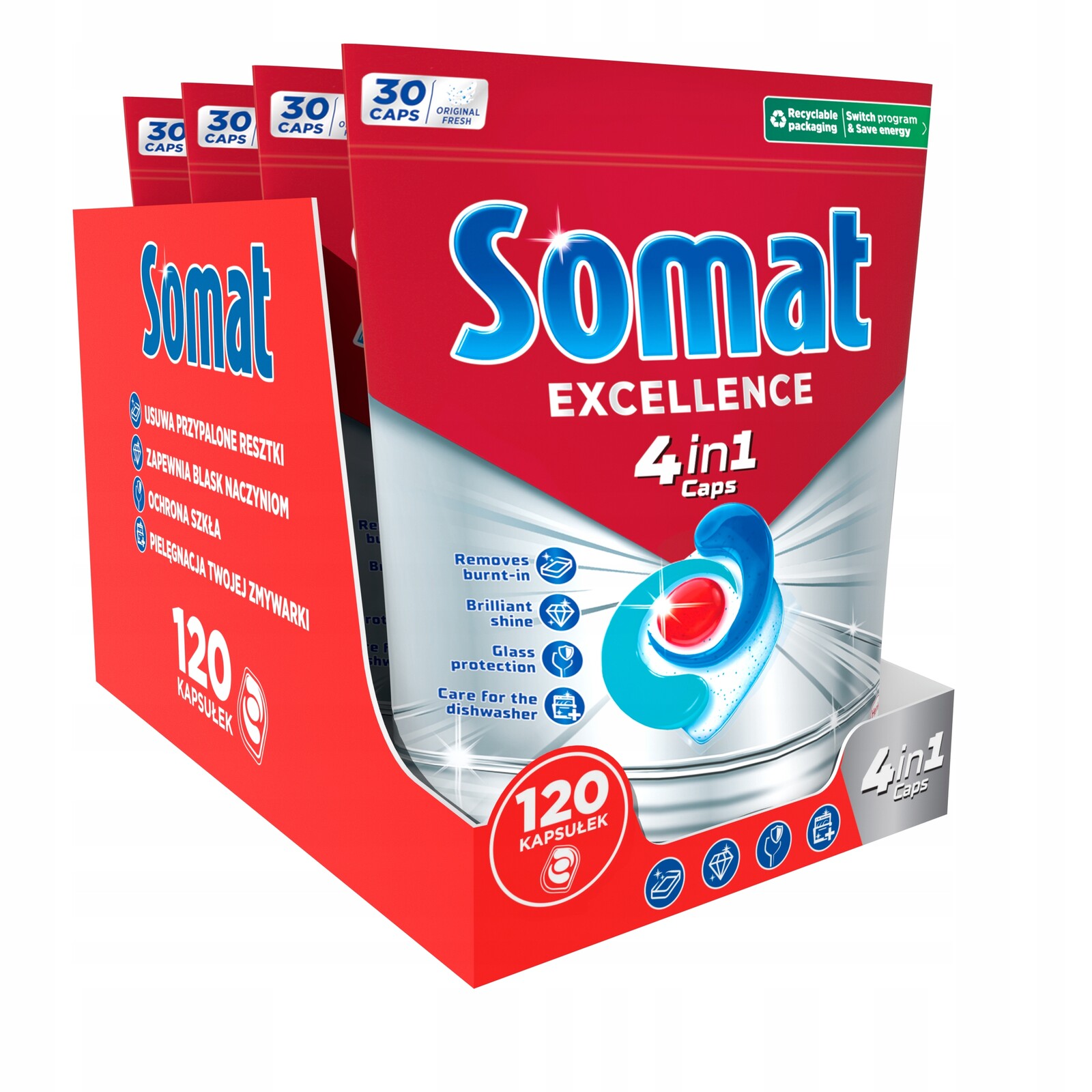 Somat Excellence tablety do myčky 4v1 30 tablet x4