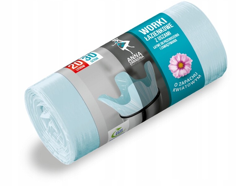 13X Anna Zaradna Pytle na odpadky s ušima Květinové 20L