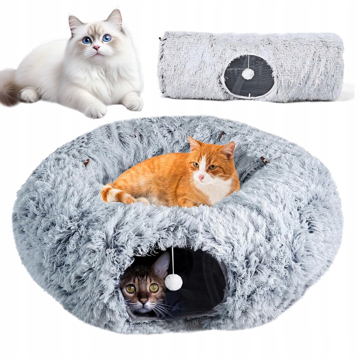 Plyšový Tunel Pro Kočky Interaktivní S Vchody Pro Kočky A Koťata