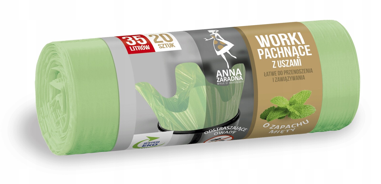 13X Anna Zaradna Pytle na odpadky s ušima mátová vůně 35L 20 ks