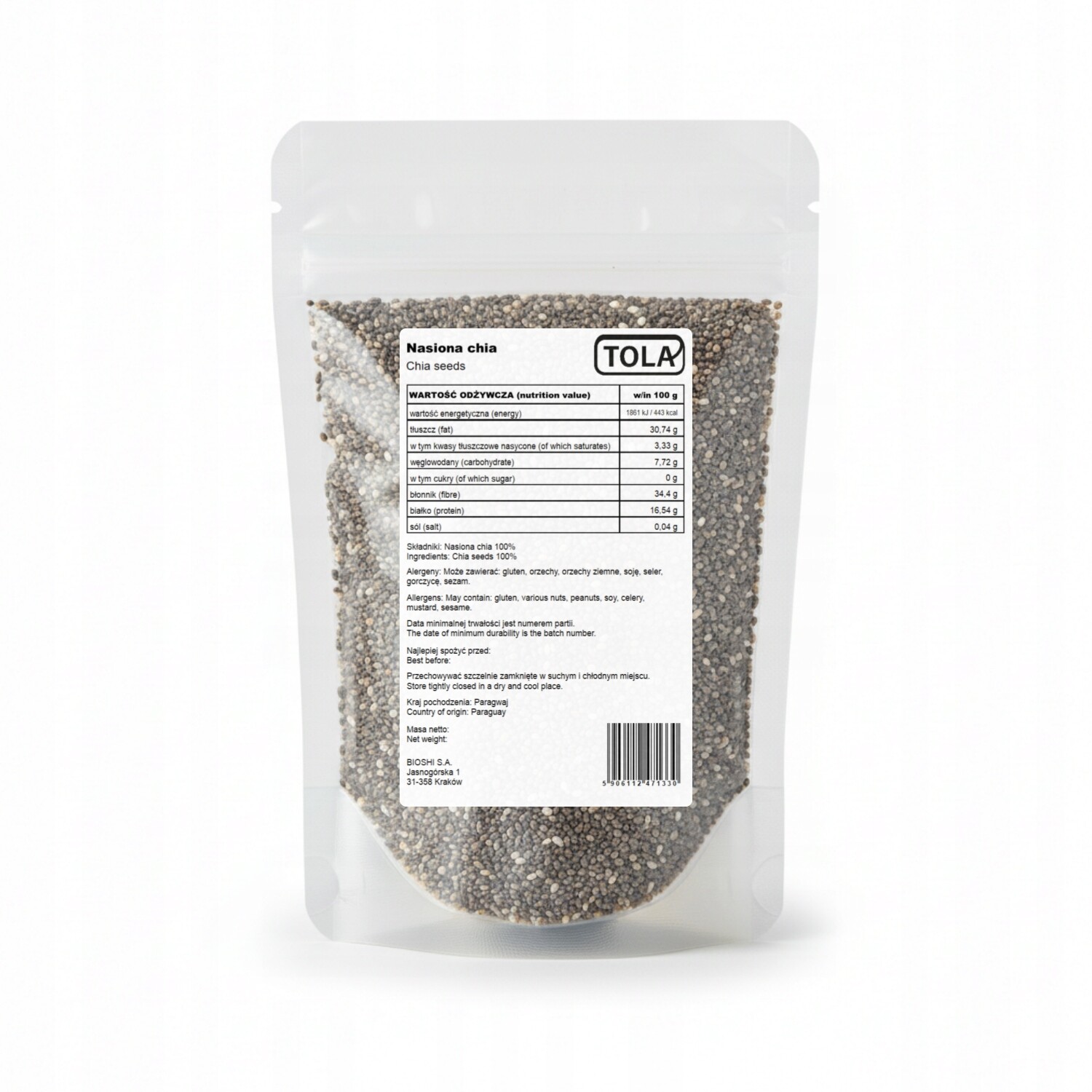 Chia Semínka 10 kg – přírodní superpotravina, vysoká kvalita Tola