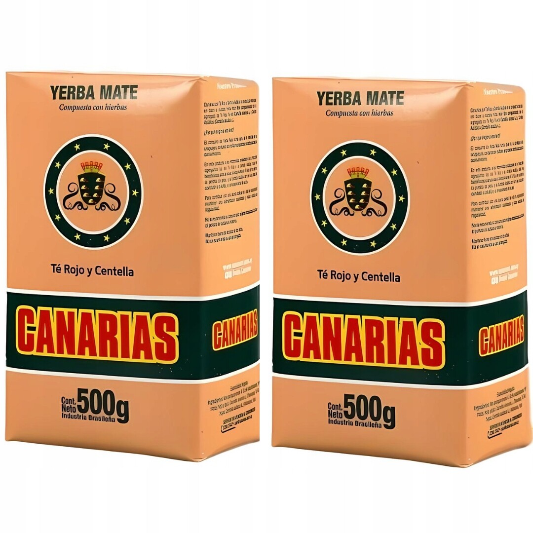 Sada 2 x Yerba Mate Canarias Te Rojo y Centella 500 g (1 kg)