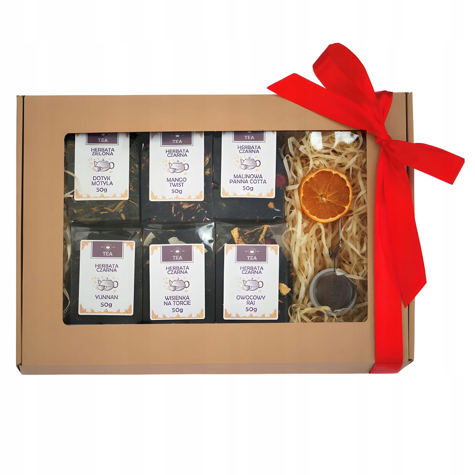 Sada 6 aromatických čajů jako dárek Koš Dárek k narozeninám Vánoce Box