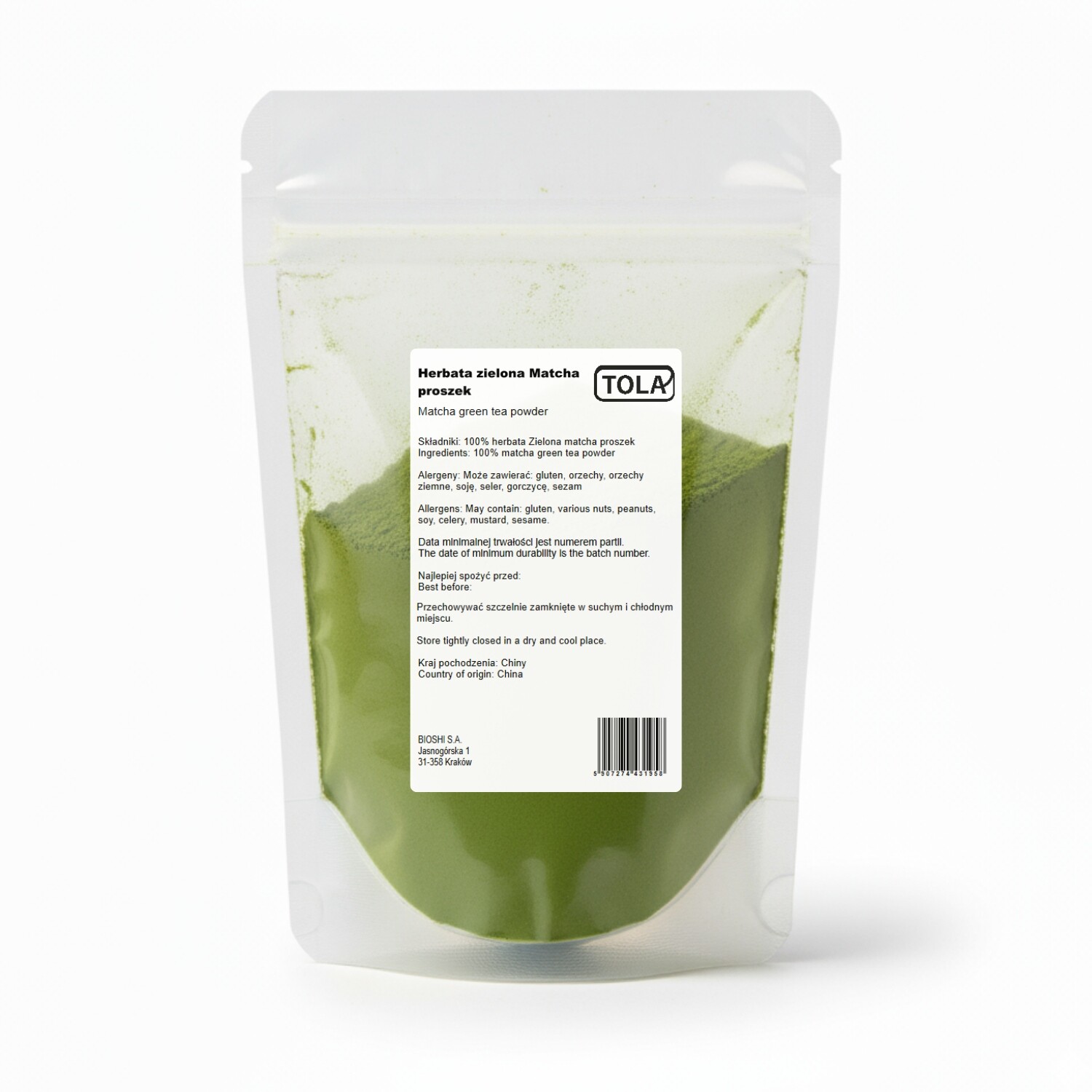 Matcha prášek 1 kg – přírodní superpotravina, vysoká kvalita Tola