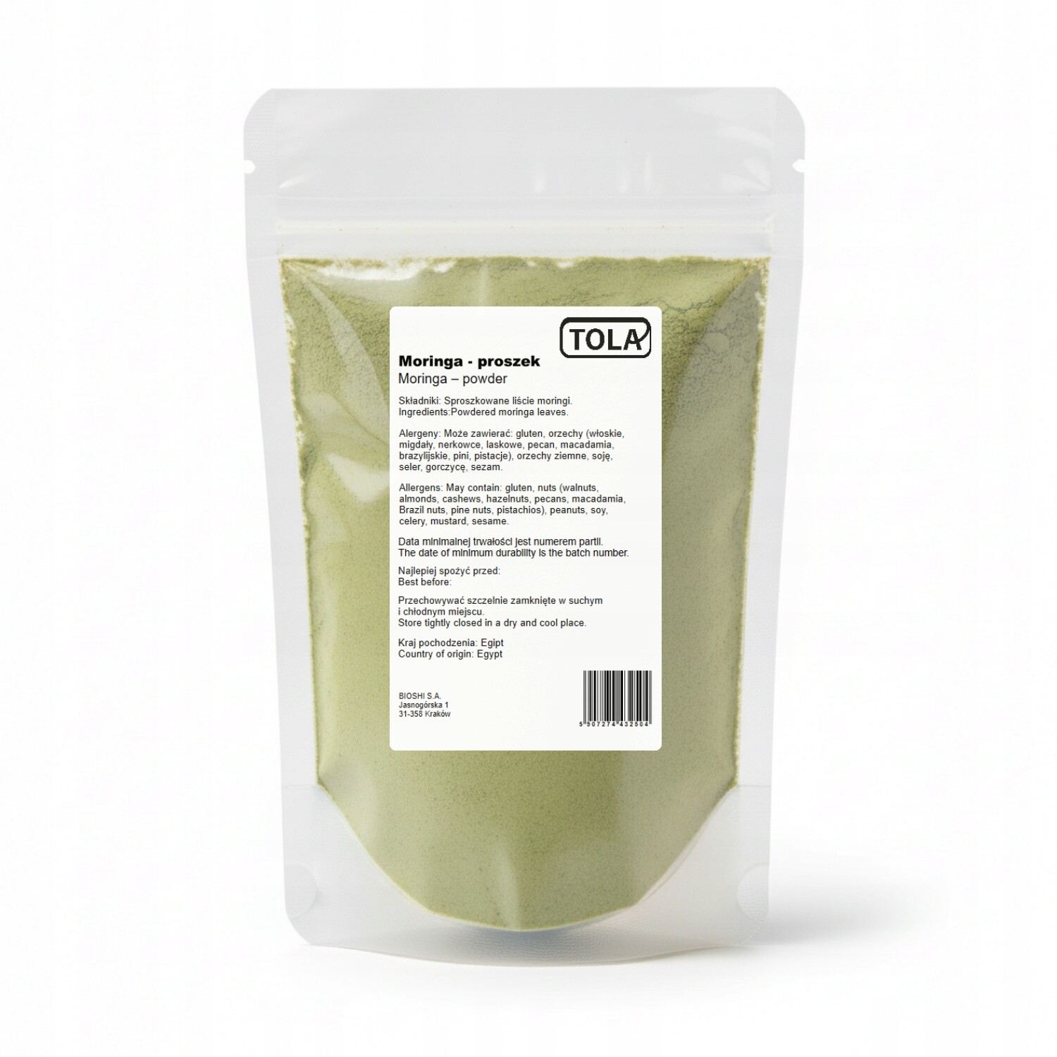 Moringa prášek 1 kg – přírodní superpotravina, vysoká kvalita Tola