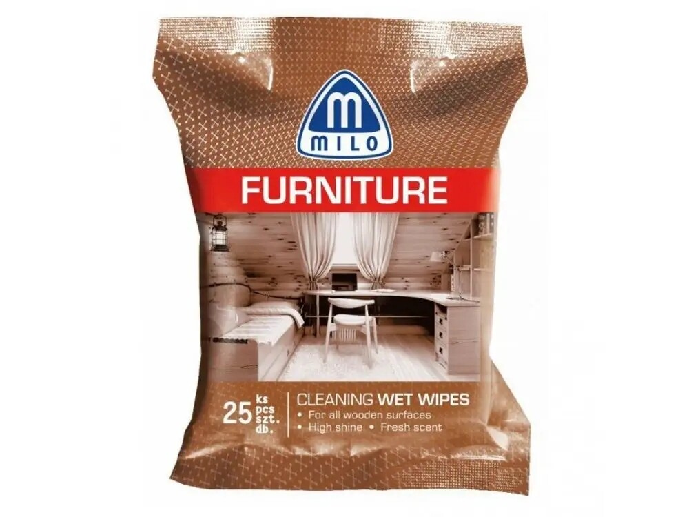 10 x Vlhčená utěrka na nábytek Milo Mattes 25 Kusů, bílá