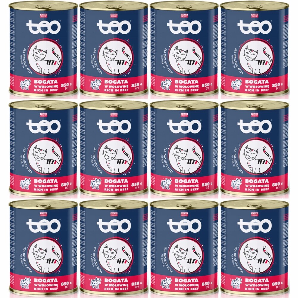 Krmivo mokré pro kočky Teo bohaté na hovězí maso 12x850 g