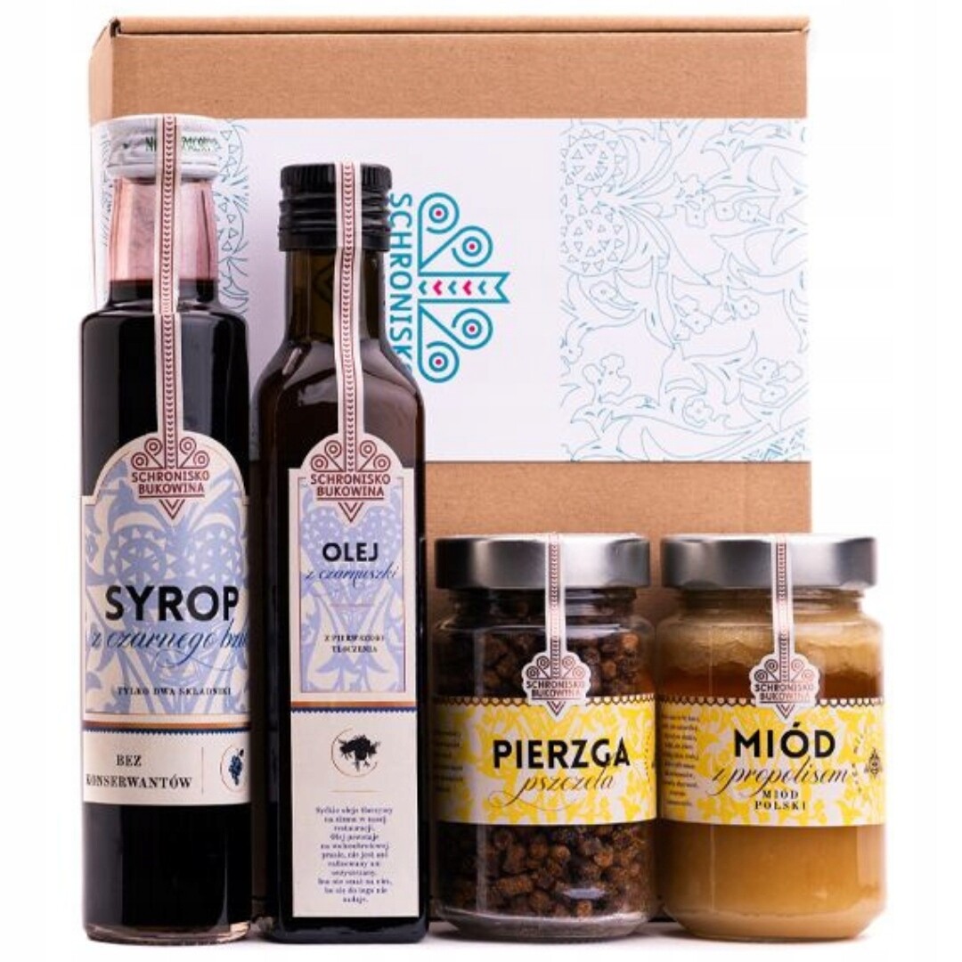 Krabička zabalená do Schronisko Bukowina čaj zavařenina med