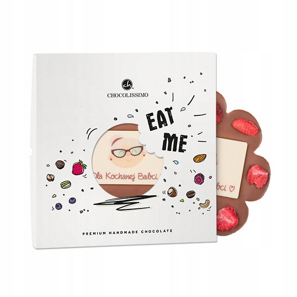 Tabulka Belgické Čokolády ve tvaru květiny Pro Babičku s doplňky