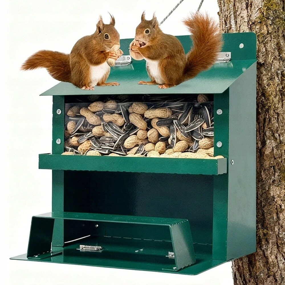 Krmítko Pro Veverky Velké Odolné 22.5×18.5×23 cm Zelené