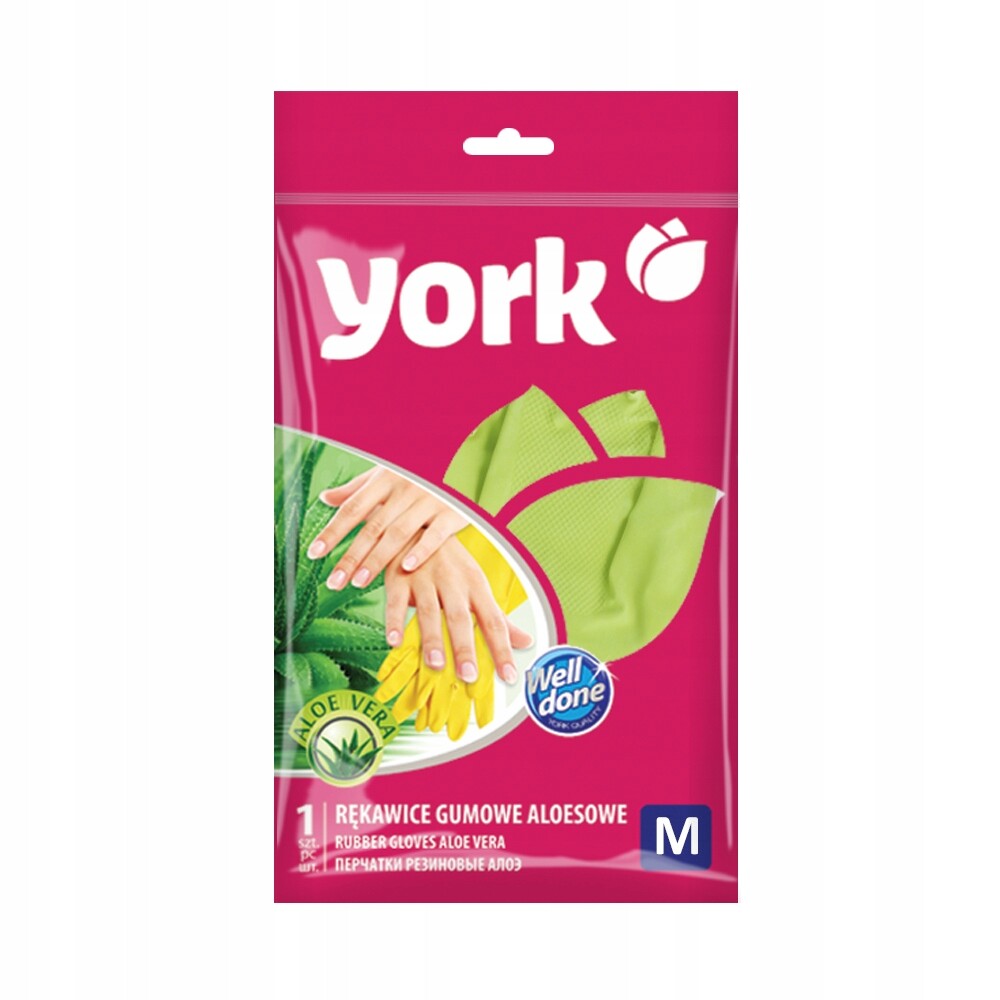 9X York, gumové rukavice, aloe vera, velikost M, 1 pár