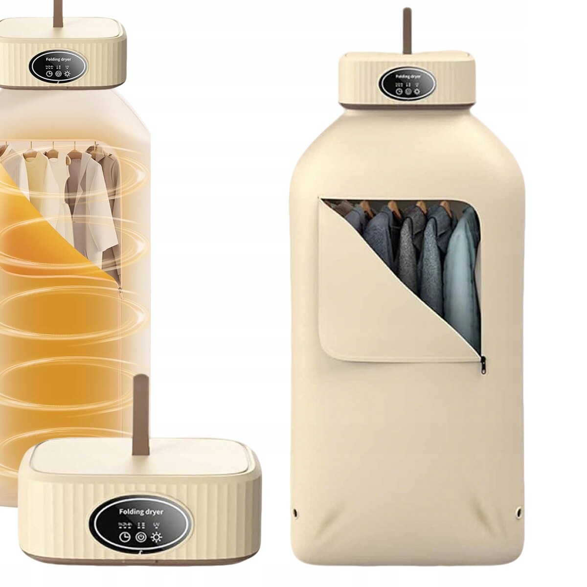Přenosná Sušák Na Prádlo Mini s Časovačem Kompaktní elektrická skládací