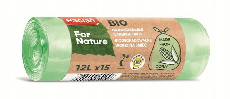 9X Paclan Sáčky na Bio odpad Biologicky rozložitelné 12 l