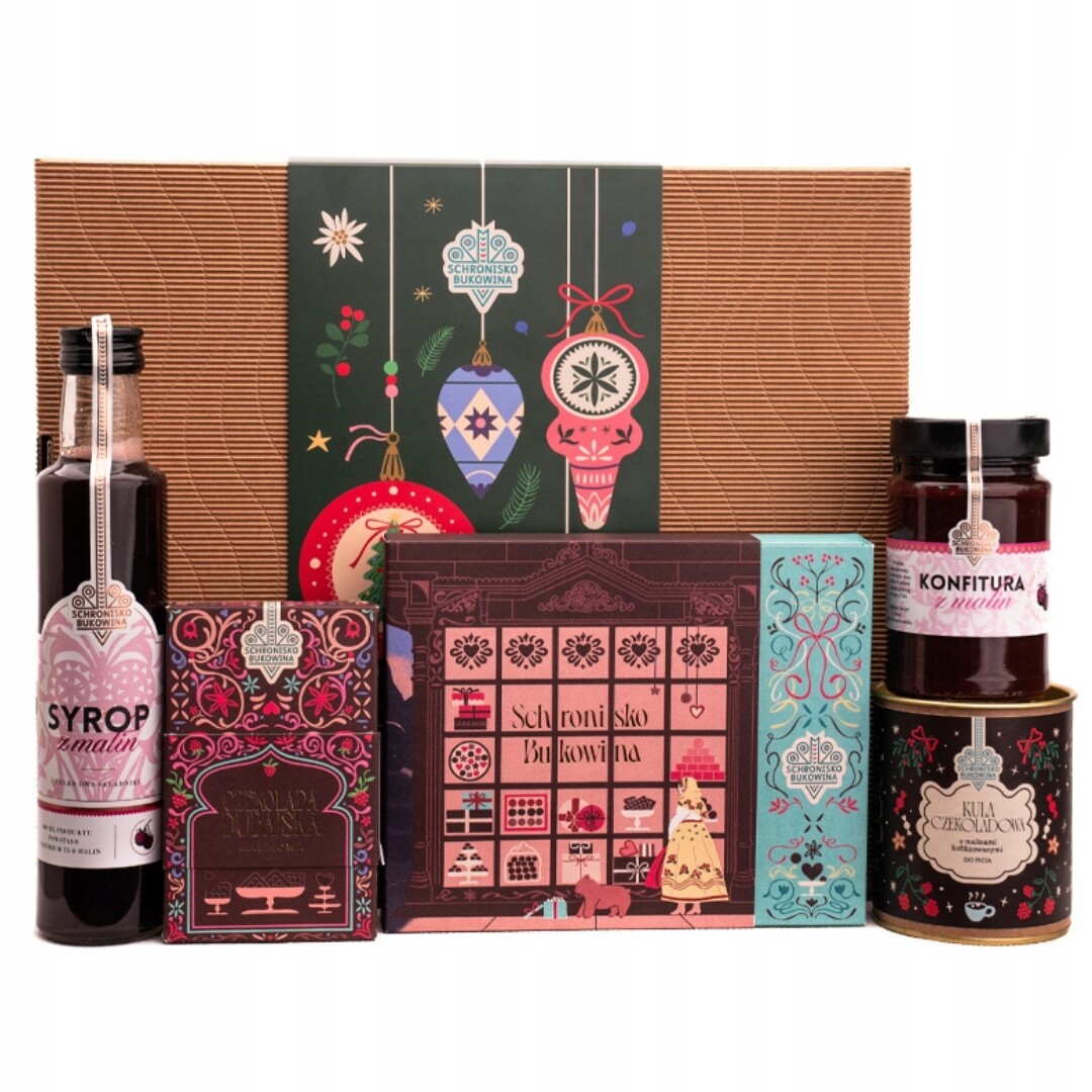 Vánoční dárek Schronisko Bukowina čokoláda dubajská pralinky sirup