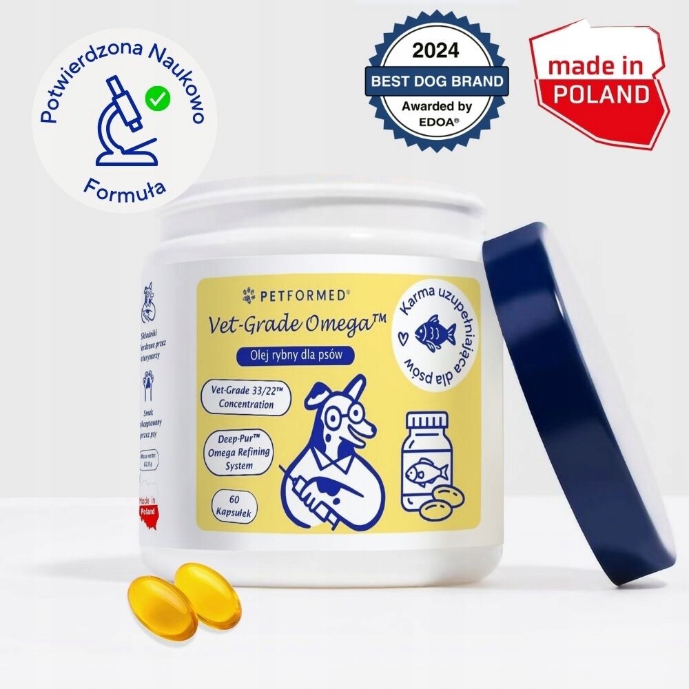 Účinný Olej Omega 3 pro psa Vet-Grade Omega Petformed, 60 dávek