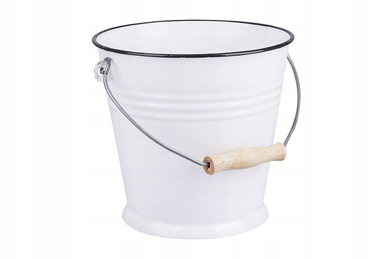 Tradiční ocelový smaltovaný kbelík 5L bílý Elo-Pol pro styk s potravinami