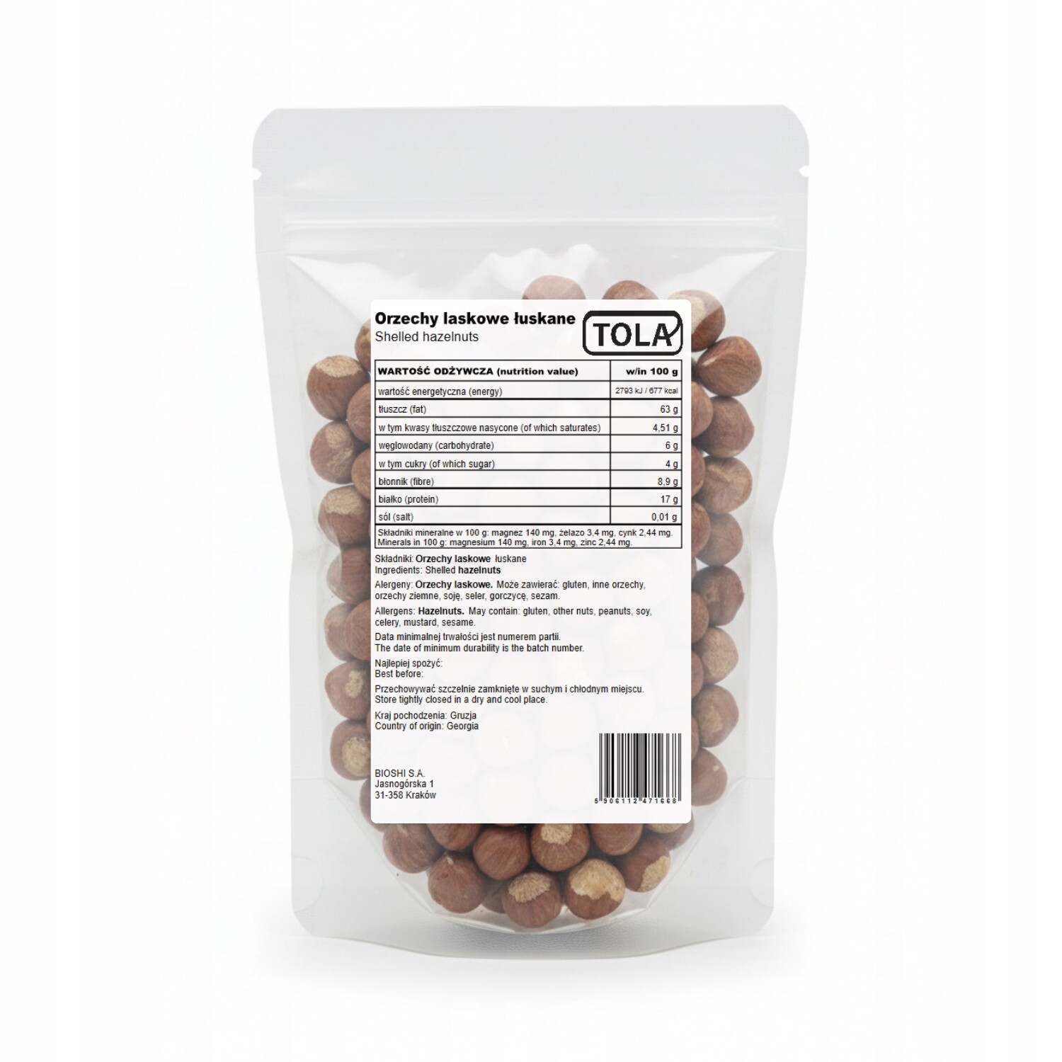 Lískové ořechy 1 kg – přírodní, bez přísad Tola