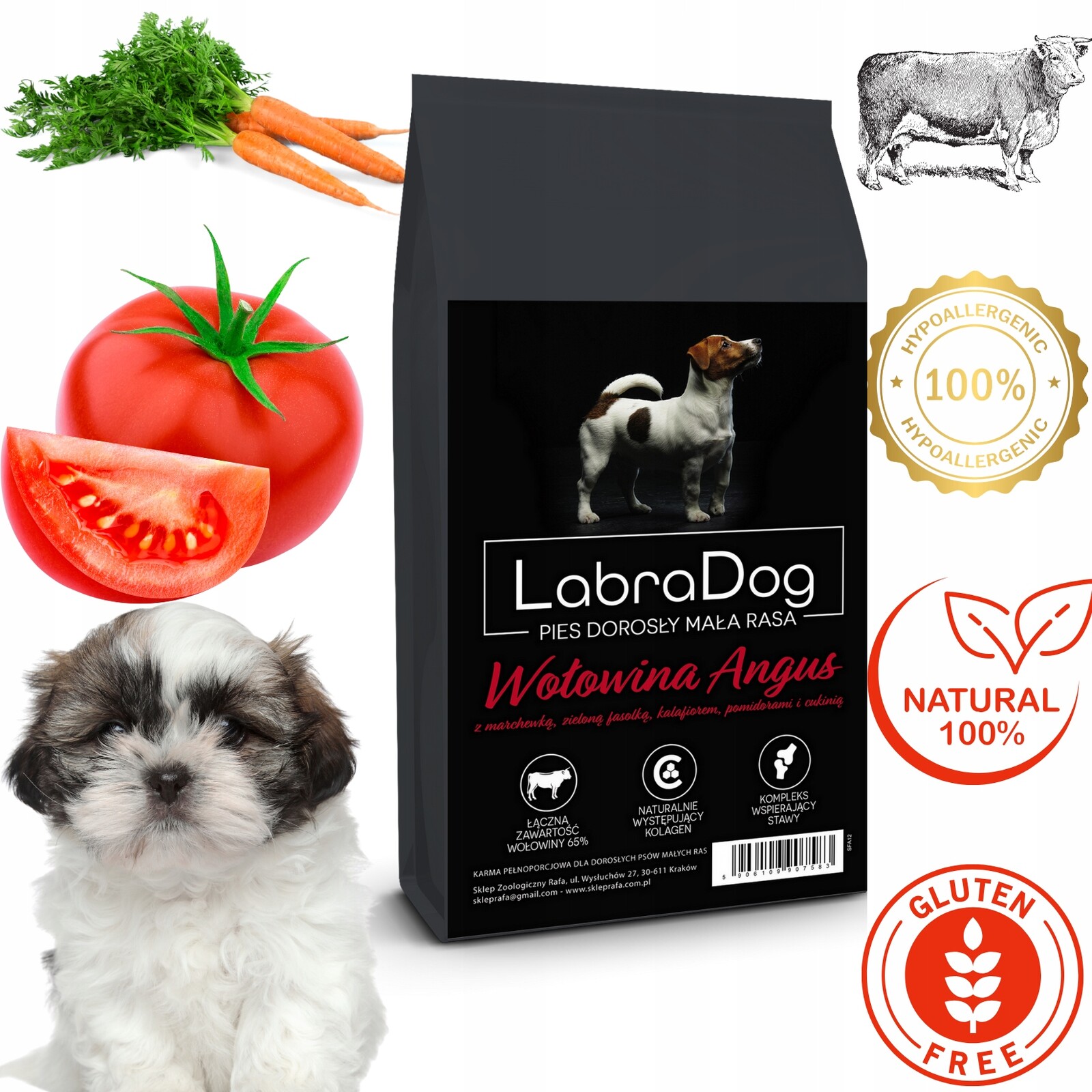LabraDog Superfood Hovězí maso pro Shih tzu na skvrny a pigmentové skvrny 2 kg