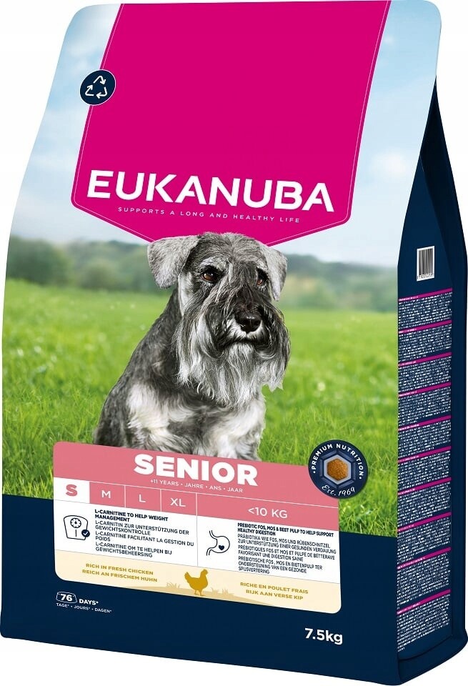 Eukanuba Premium Nutrition Senior Small Breed Chicken - výhodné balení: 2 x 7,5 kg