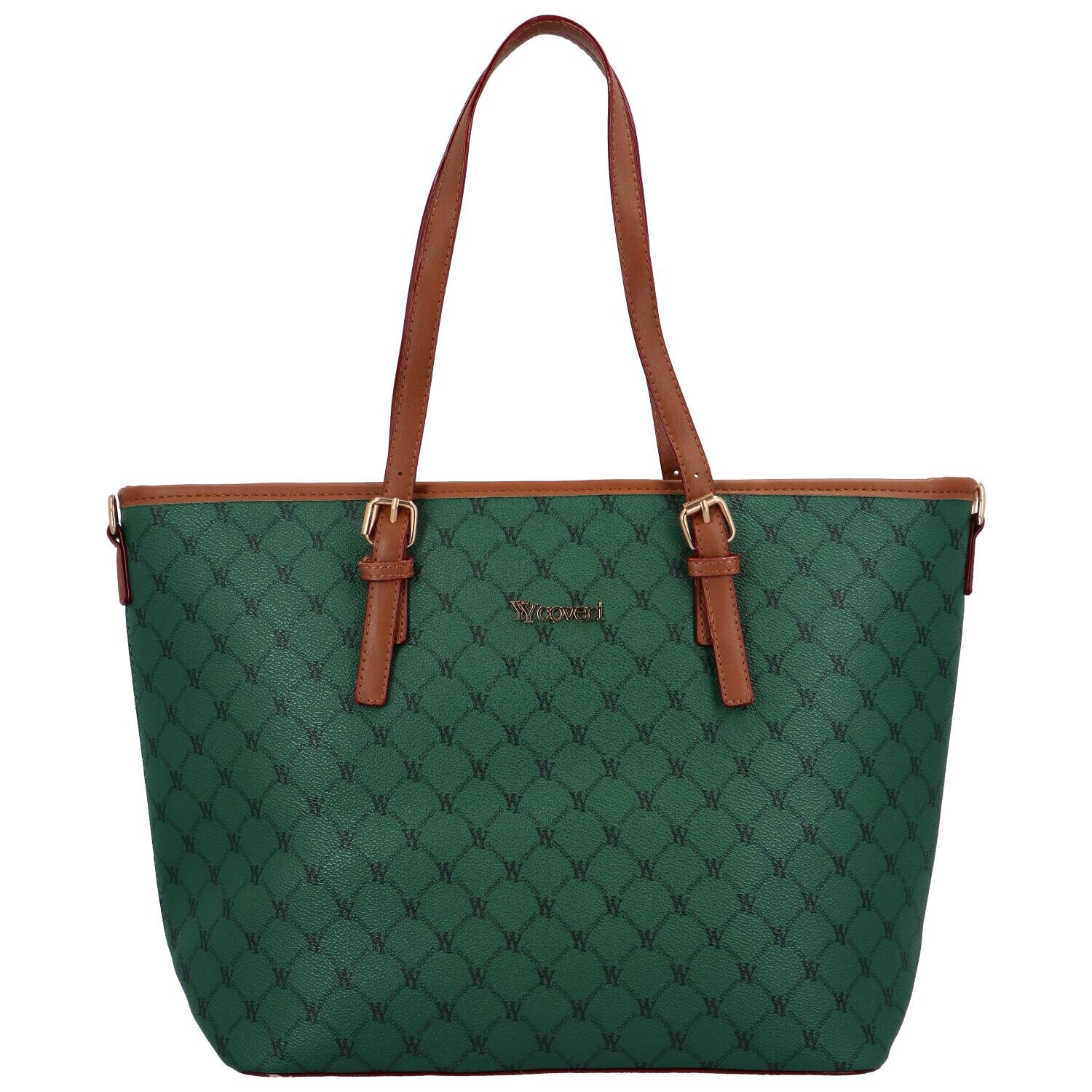 Trendová dámská koženková kabelka přes rameno Laila, zelená