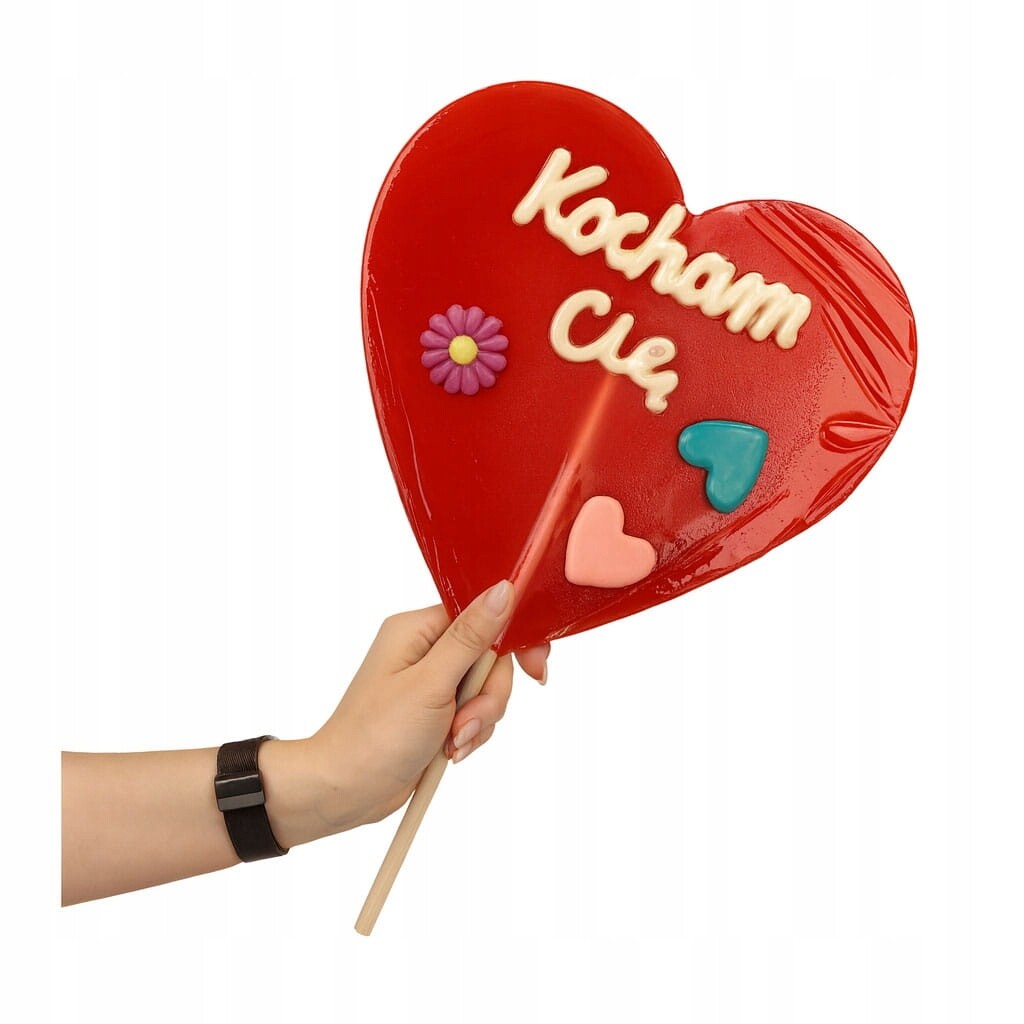 Obrovský Velký Lízátko XXL Srdce Miluji Tě 750G Na Valentýna 40cm