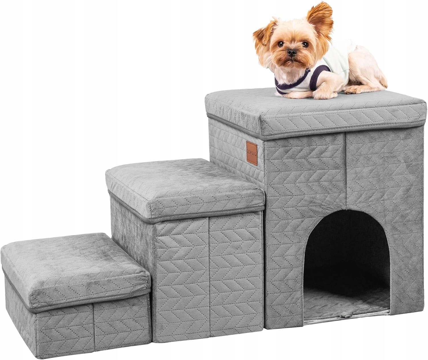 3-stupňové schodiště pro psy s nádobou – stabilní, kompaktní, do 30 kg