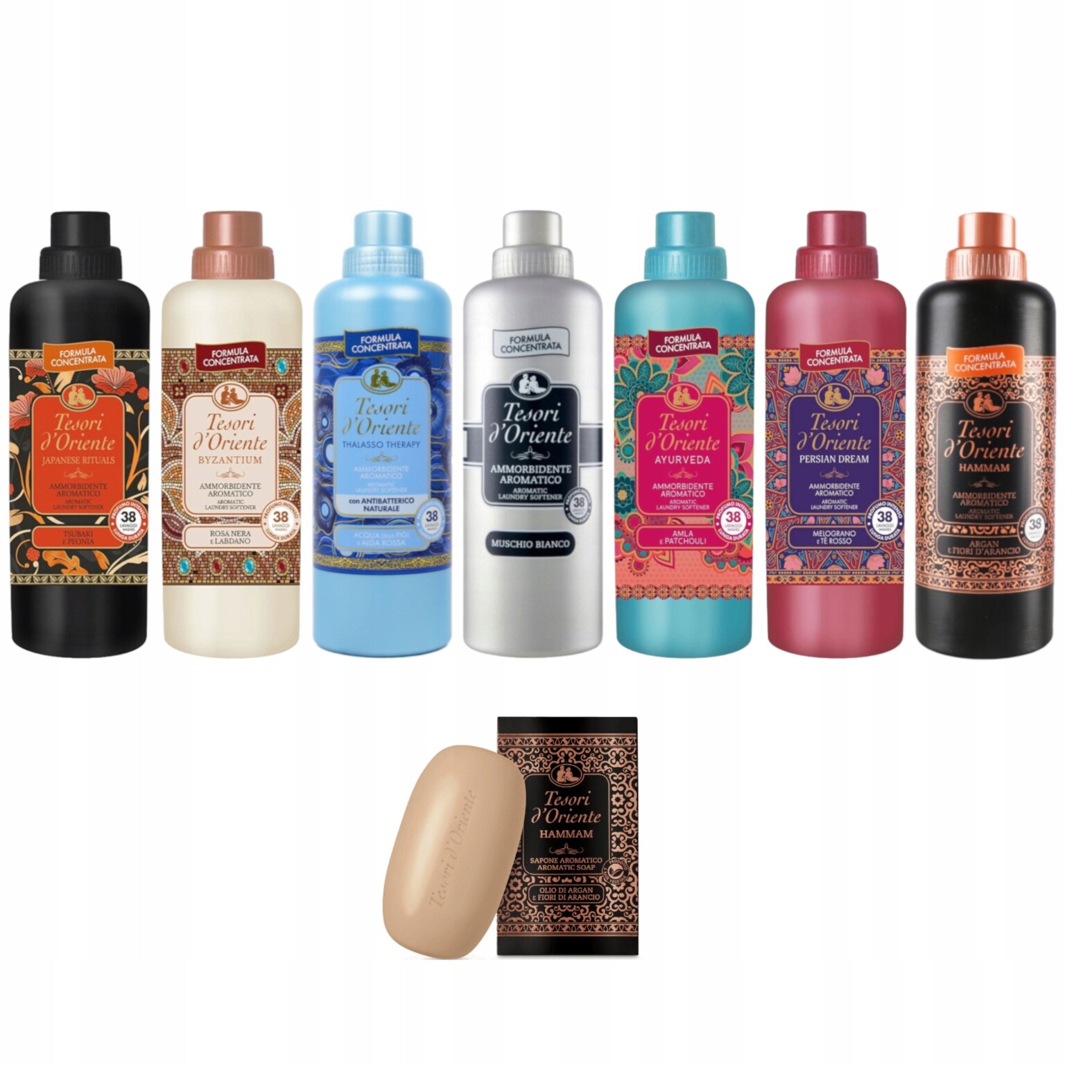 Tekutá aviváž Tesori D'oriente Mix 7 x 760 ml mýdlo Bonus