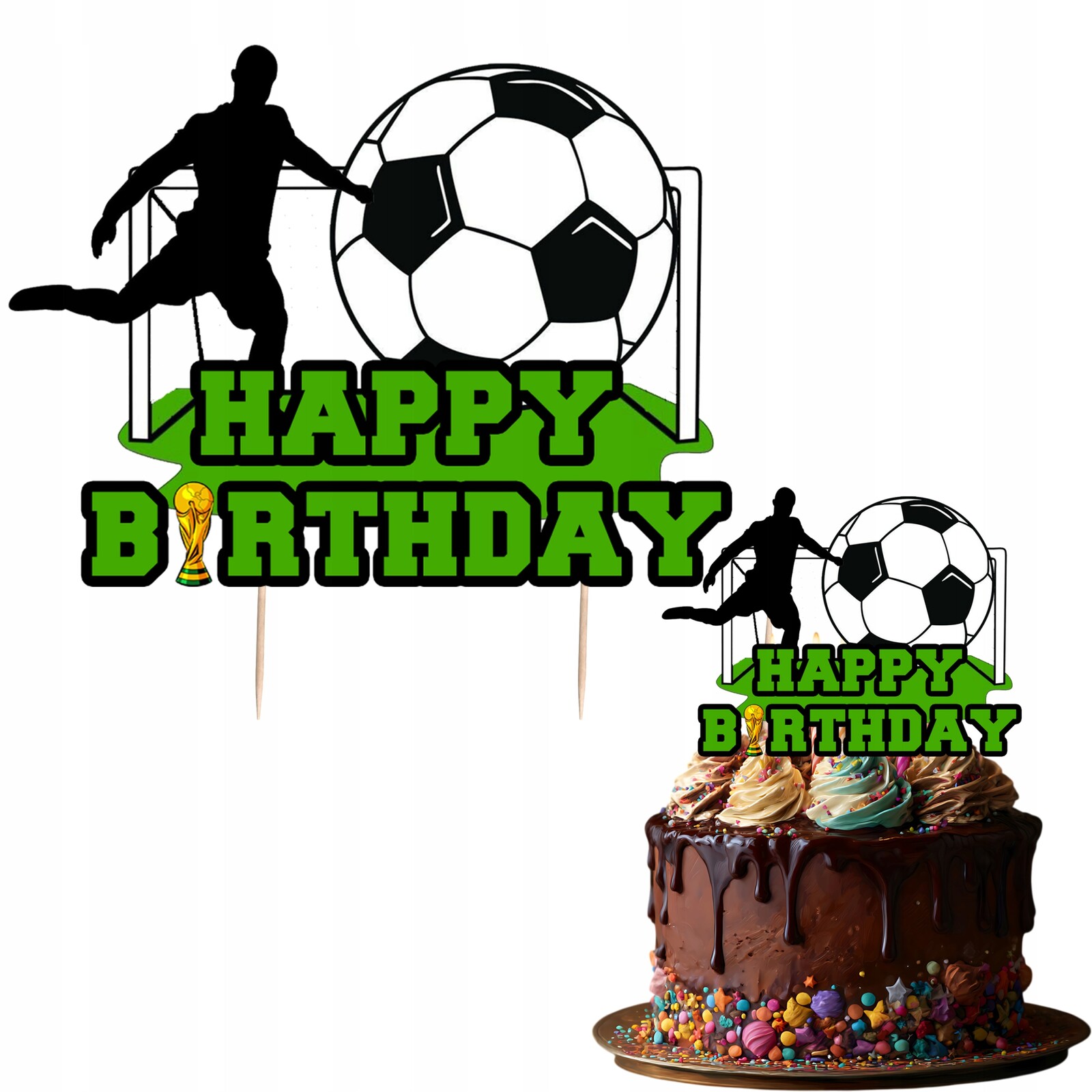 Zápich Toper Na Dort Fotbalista Narozeniny Branka Fotbal Velký Zápich Ozdoba