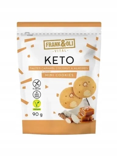 6 x Sušenky Slaný Karamel s mandlemi Frank & Oli, 90 g