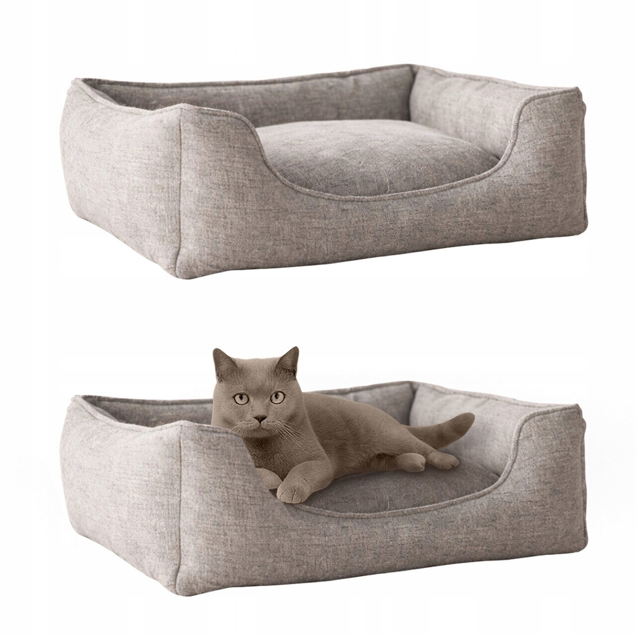 pelíšek pro psa kočku M: 55x45x16, šedé, Voděodolné