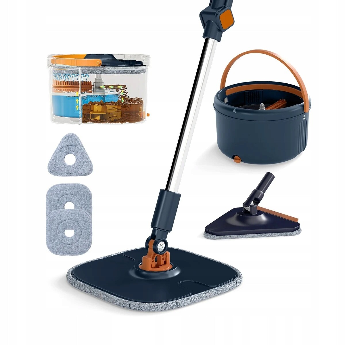 Mop s otočnou hlavicí a kbelíkem 4L Úklidový mop