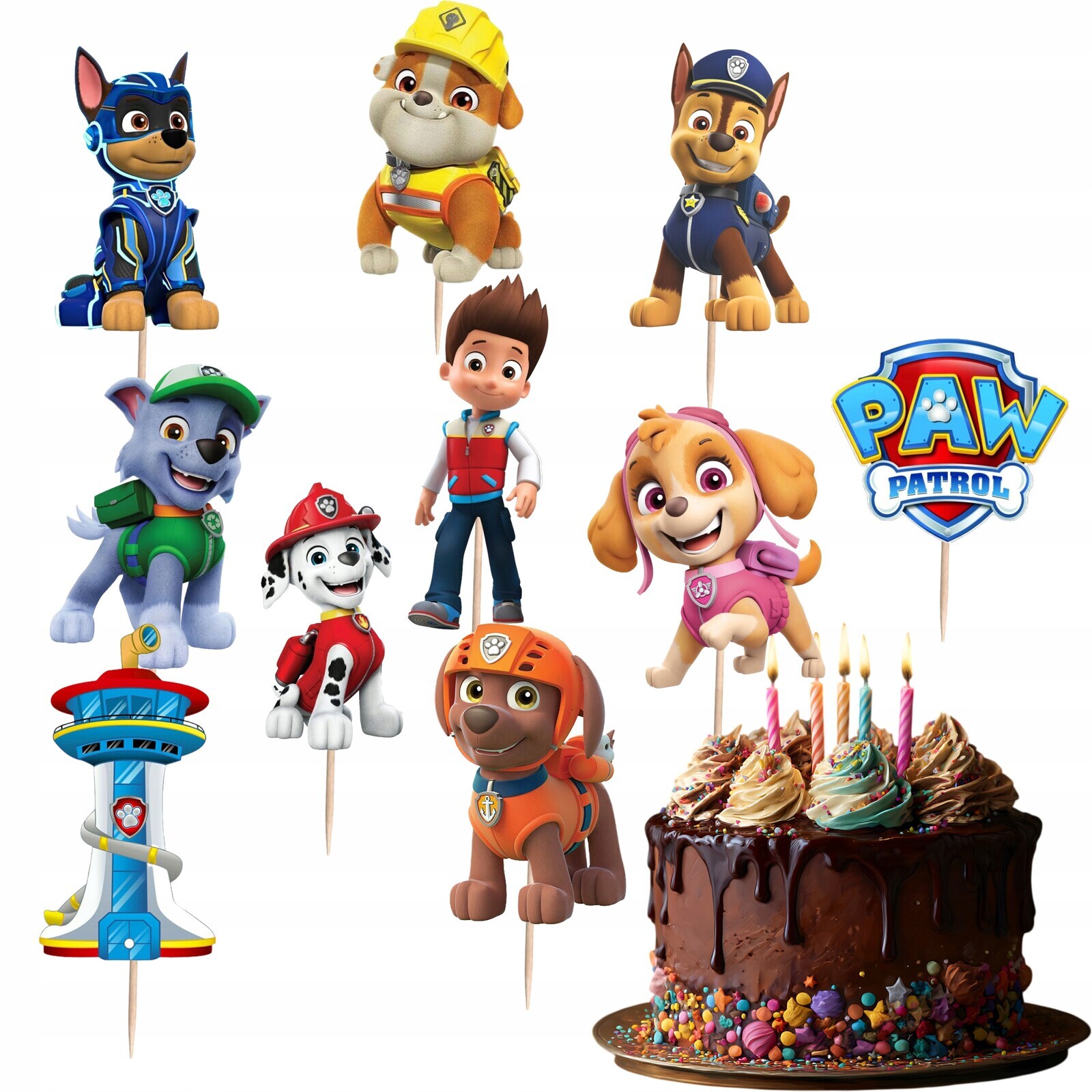 Toppery Toper Na Dort Tlapková patrola Pohádka Pejsci Ozdoba Na Dort 10 ks