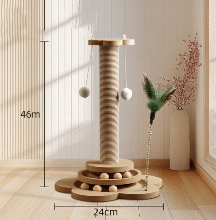 Škrabadlo Hračka Pro Kočky, Závěsné Koule S Mátou A Pírko Na Tyči Agáve