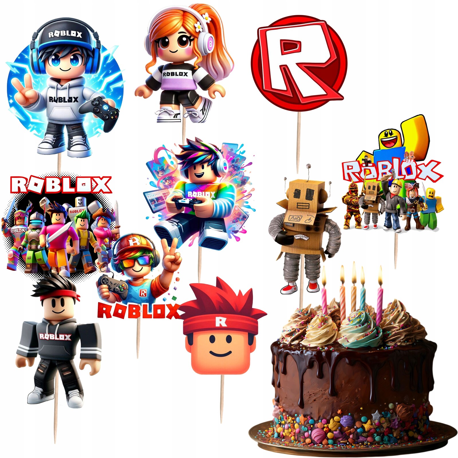 Toppery Toper Na Dort Roblox Robloks Hra Game World Narozeniny 10 ks