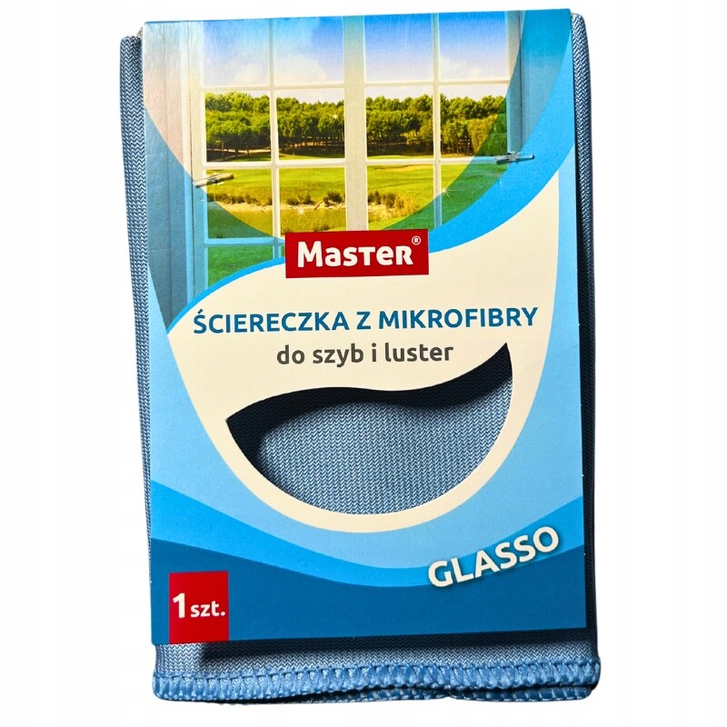 10 x Master Mikrovláknová utěrka na sklo a zrcadla 1 kus