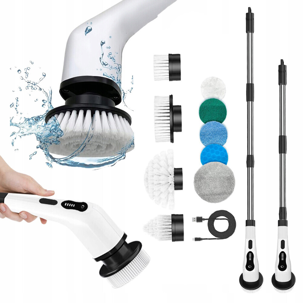 Nový Elektrický Rotační Kartáč, Sada Na Čištění A Mytí, Výkonná 9V1