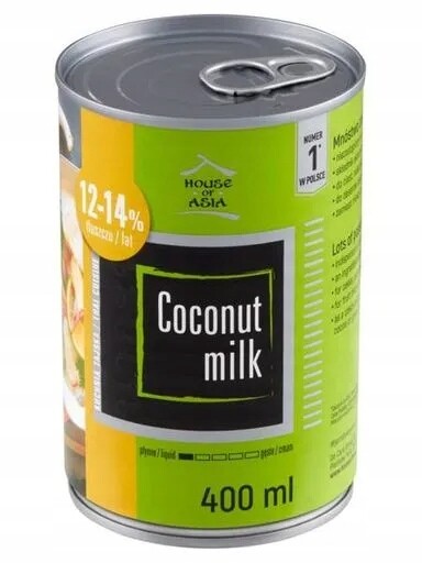 5 x kokosové mléko (12-14 %) v plechovce 400 ml House of Asia