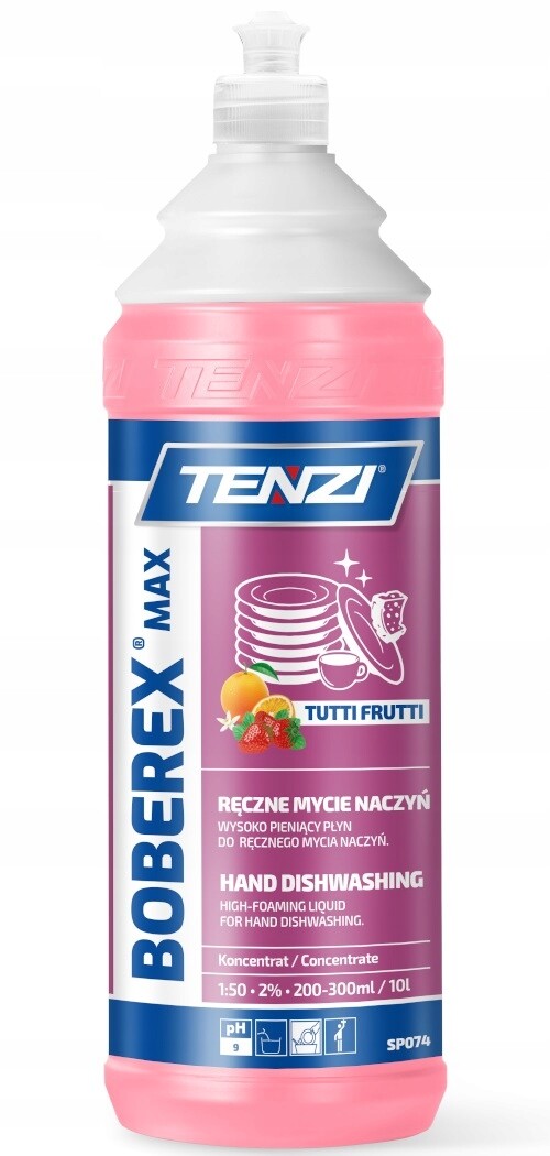 Tekutý Přípravek Na Ruční Mytí Nádobí Boberex Max Tutti Frutti 1 L