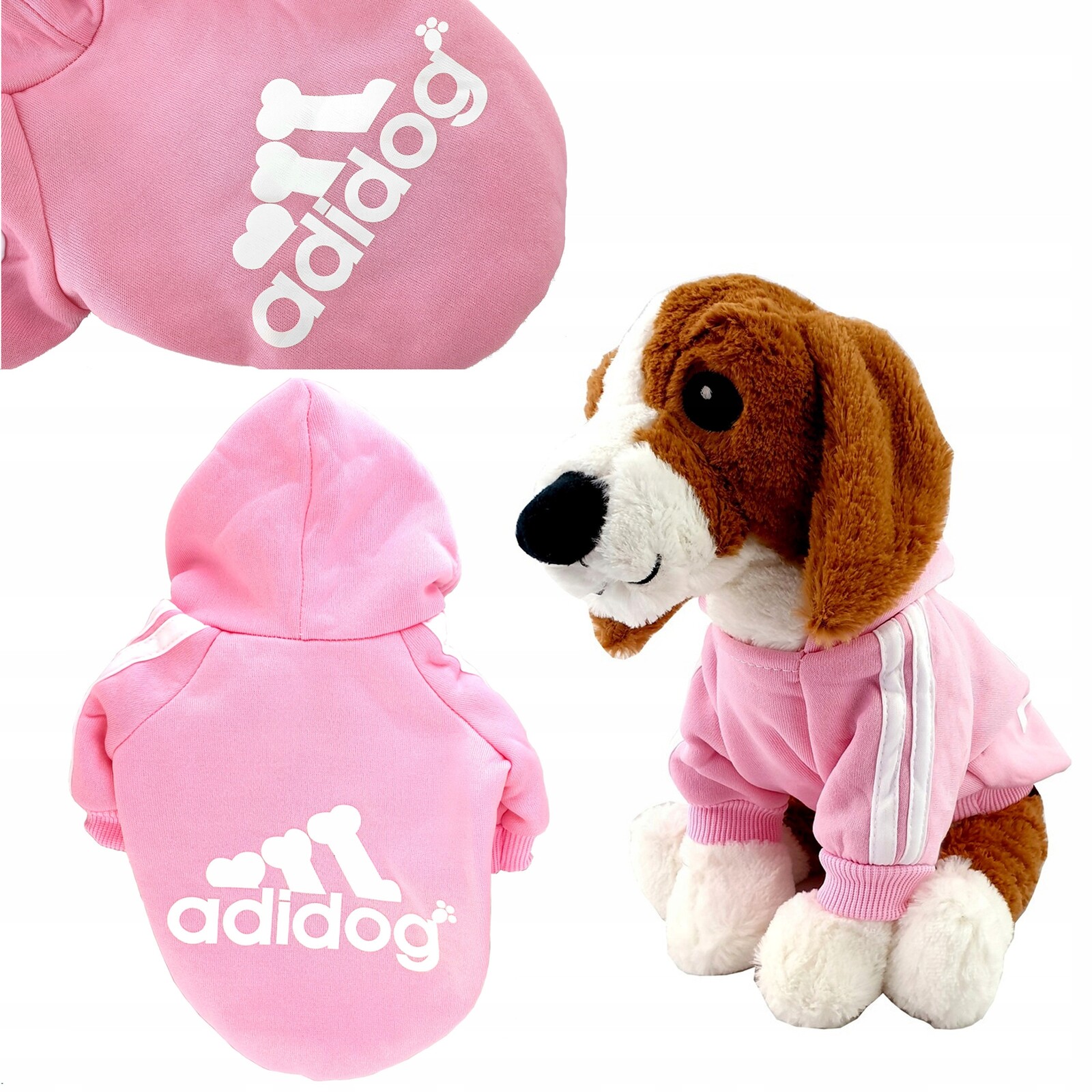 Dresová Mikina S Bundou Pro Psa Kočku Oblečení Teplákovka Růžová 5XL
