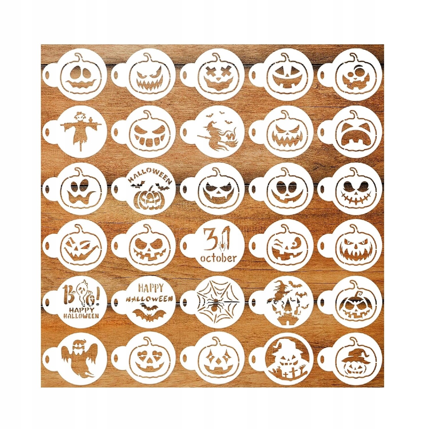 30 X Šablony Na Zdobení Kávy Halloween Ozdoba Dortů Latte Cukr Dýně