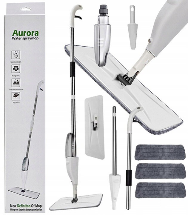 Plochý Kbelík Na Mop 25 L, Dvojitá Komora, Stříkání, 360° Otočná Hlava