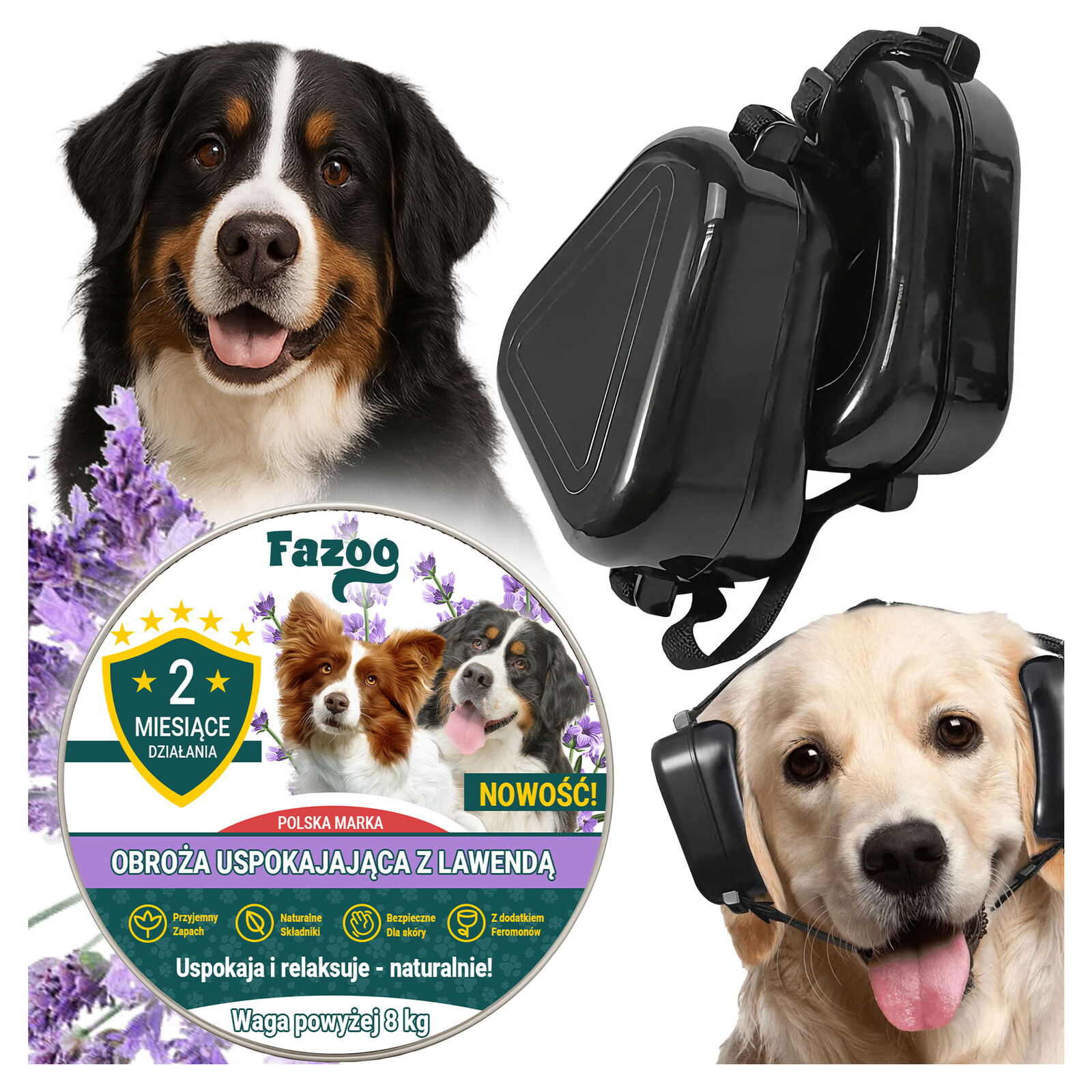 Obojek Pro Velkého Psa Uklidňující Náušníky Sada pro Silvestra Hluk