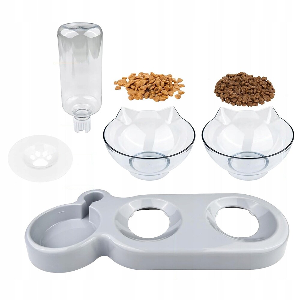 3 v 1 Misky Pro Kočky Zvířata S Automatickým Dávkovačem A Podavačem Vody